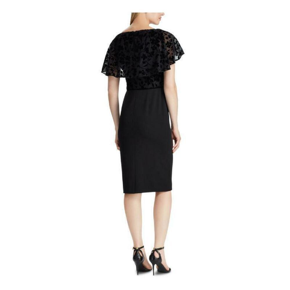 NEW! Lauren Ralph Lauren Women's 4 Floral Cap Sleeve Jewel Neck Dress NWT $195 - Picture 3 of 3